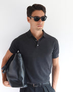 Cotton Knitted Polo - Charcoal - Role