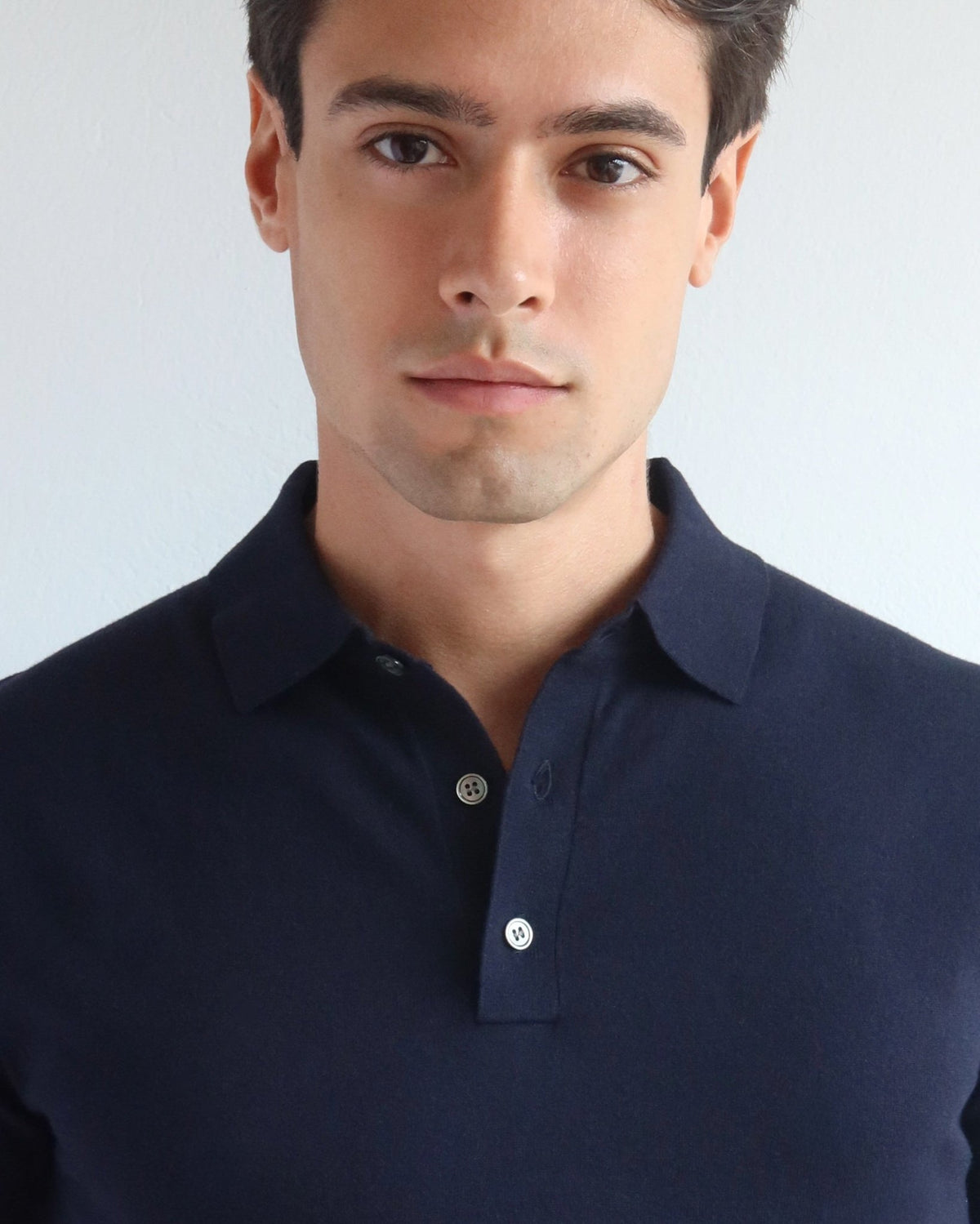 Cotton Knitted Polo - Navy - Role
