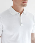 Cotton Knitted Polo - White - Role