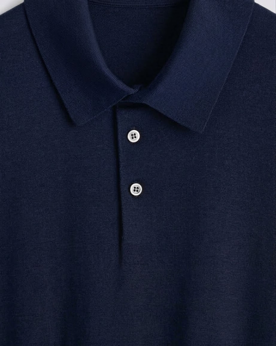 Role Knitted Polo - Navy - Role